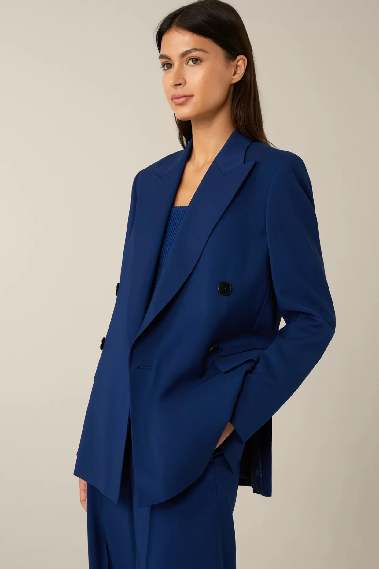 Damen Windsor Schurwoll-Doppelreiher-Blazer In