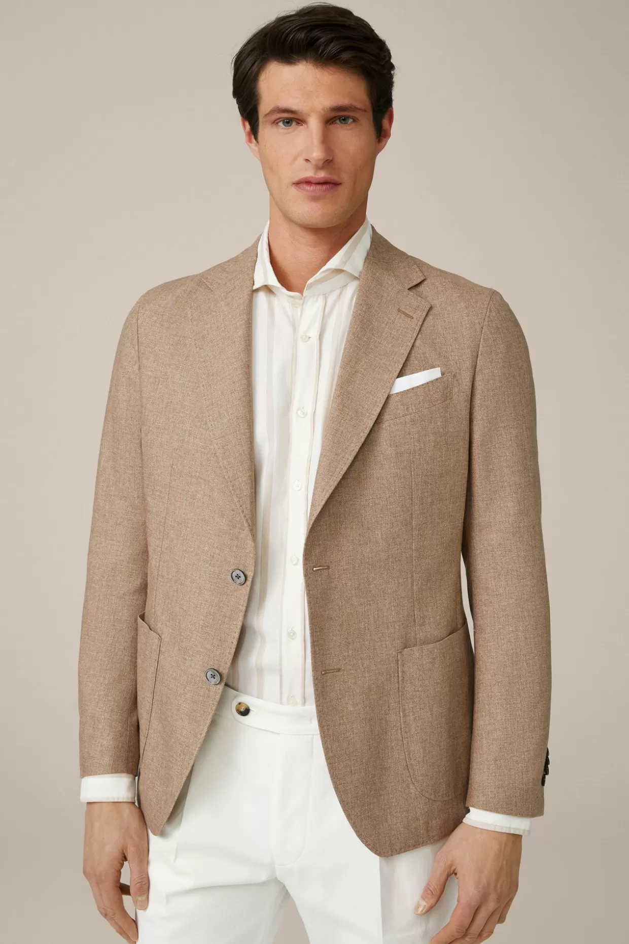 Herren Windsor Seide-Cashmere-Sakko Camicia In Meliert